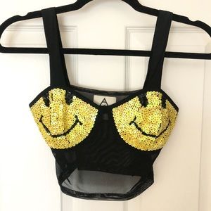 Unif Smiley Crop Top